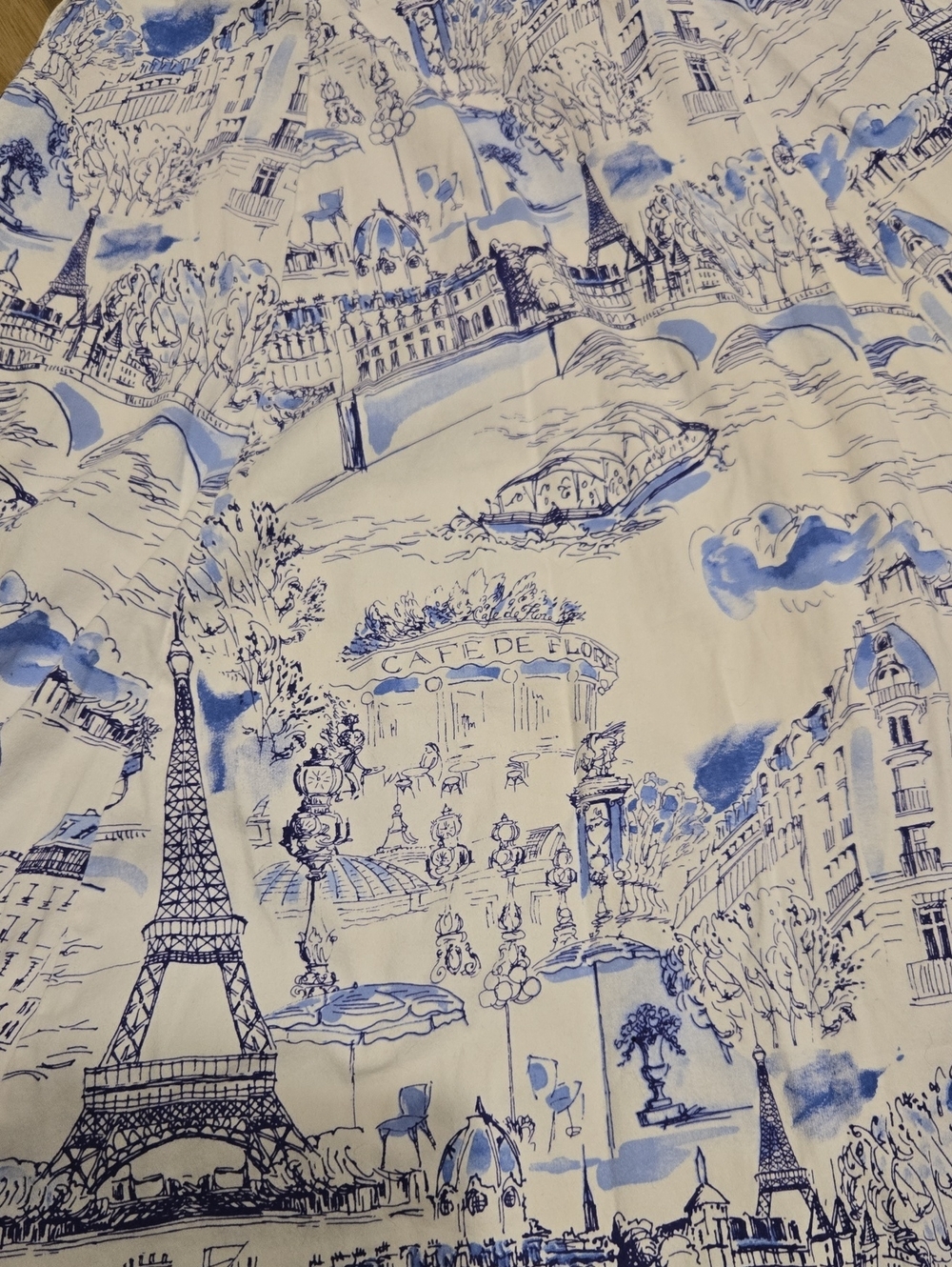 Chetta B White & Blue Paris Skyline Shirt Dress - Picture 5 of 5